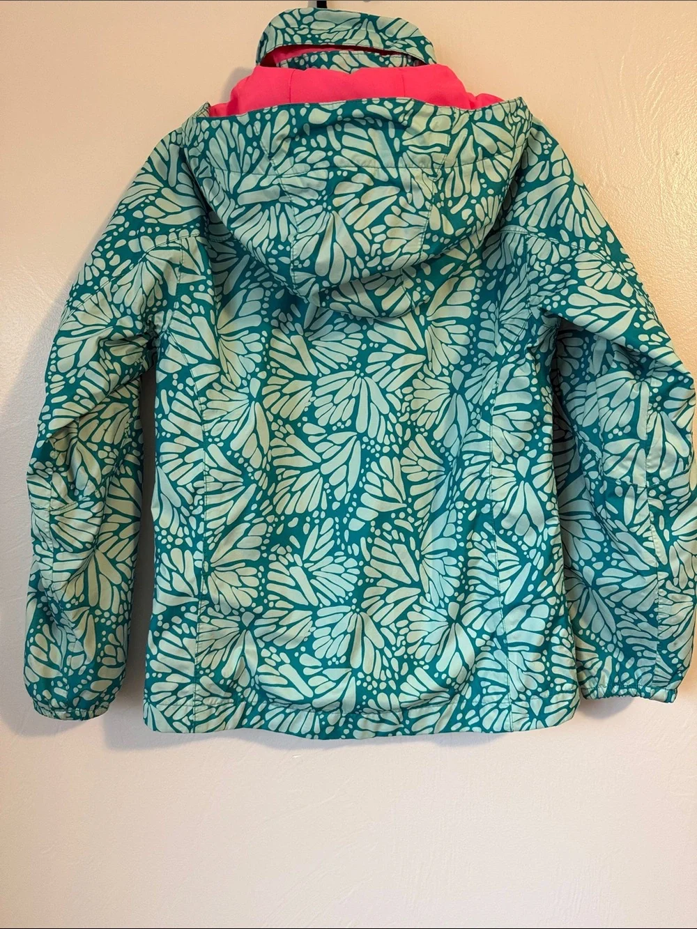 Girls North Face Rain Jacket Size Small Butterfly Print